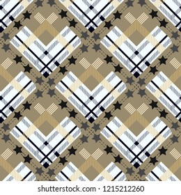 Tartan with star seamless. Tartan, plaid pattern vector background. Folk Retro. Tartan pattern. eps10