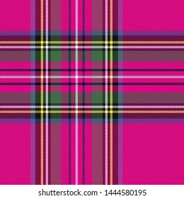 Tartan Stewart Royal  plaid. Scottish pattern in violet and black cage. Scottish cage. Traditional Scottish checkered background. Seamless fabric texture. Vector illustration