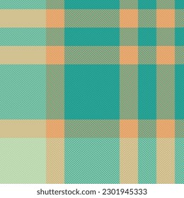 Tartan, Stoffhintergrund. Stoffstruktur plaid. Überprüfen Sie Muster nahtlose Vektorgrafik in hellen und orangefarbenen Farben.