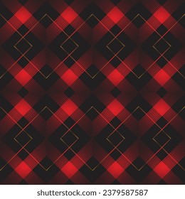 Tartan textile background pattern in vector form; plaid vector check fabric seamless