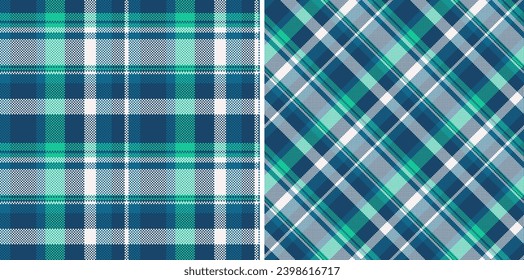 Tartan textile check of texture pattern vector with a plaid seamless fabric background set in retro colors.