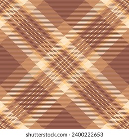 Tartan textile check of texture pattern fabric with a seamless plaid vector background in red and orange colors.