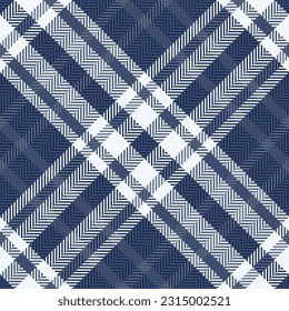 Tartan Textilien aus Vektormuster überprüfen mit einer nahtlosen Hintergrund gepolsterte Textur in Blau-Weiß-Farben.