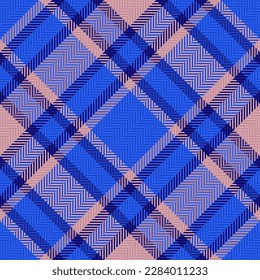 Tartan textile pattern. Plaid seamless check. Vector fabric background texture in blue and pastel colors.