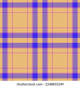 Funda textil de Tartán. Fondo de patrón de tejido. Comprobar la textura sin fisuras vectorial en colores azul y rosa.