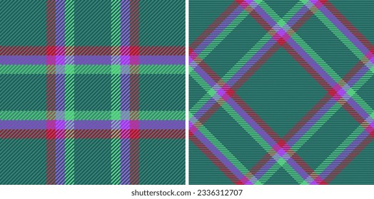 Tartan textile seamless of pattern vector check with a background plaid texture fabric set in trending colors.