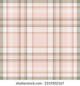 Tartan textile texture of background check fabric with a vector seamless pattern plaid in light and white colors.