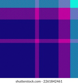 Tartan textile texture. Pattern plaid fabric. Seamless background vector check in blue and pink colors.