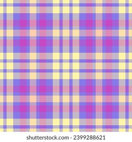 Tartan textile vector of background check seamless with a fabric pattern texture plaid in indigo and yellow colors.