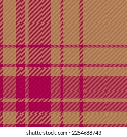 Tartan texture background. Textile plaid seamless. Vector pattern fabric check in red and orange colors.