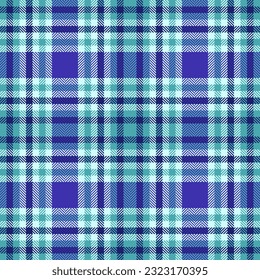 Tartan texture fabric of check vector textile with a plaid background seamless pattern in light and cyan colors.