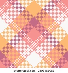 Tartan texture seamless pattern. Traditional Scottish checkered plaid ornament. Coloured geometric intersecting striped vector illustration.