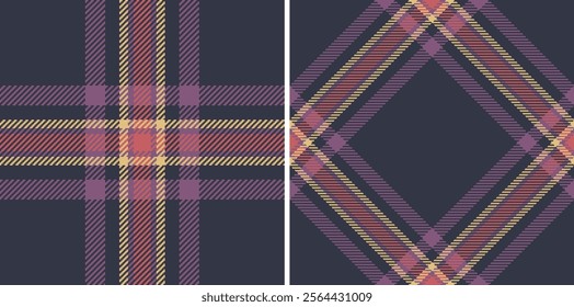 Tartan texture textile of fabric plaid pattern with a vector check seamless background. Set in vintage colours for cozy throws living room decor.