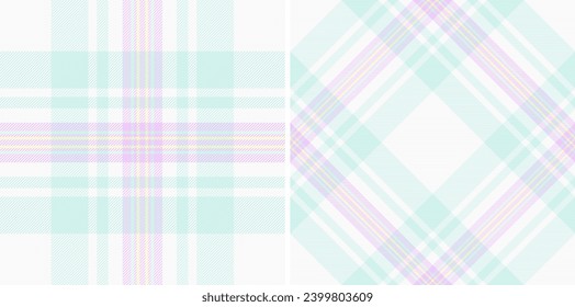 Tartan texture textile of plaid check pattern with a seamless fabric vector background. Set in favorite colors for best flannel shirts fashion.