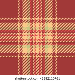 Tartán textil de tejido de plaquita vectorial con un patrón sin fisuras en colores rojo y naranja.