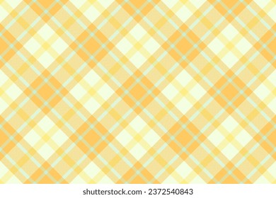 Tartan texture vector of textile check fabric with a plaid background seamless pattern in light and amber colors.