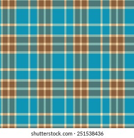 Tartan traditional checkered british fabric pattern. Blue Vector Vintage fabric texture.