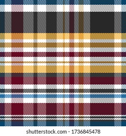 Tartan, Twill plaid seamless pattern abstract background illustration. Scottish style texture for textile print, wallpapers, shirt, fabric, wrapping paper. Vintage square geometric. - Vector