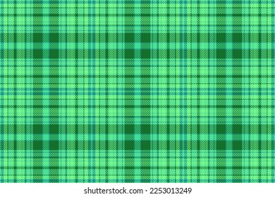 Comprobación vectorial de Tartán. Tejido textil de tela. El fondo es transparente y está salpicado de colores verdes y turquesa.