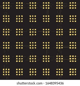  tartan  vector pattern design inspired by night windows.
Abstract geometric pattern with squares  A seamless background. black  and gold texture.