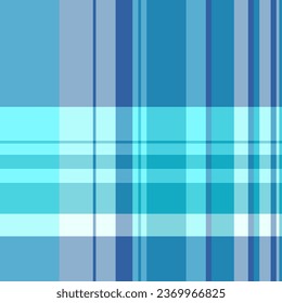 Tartan-Vektorgrafik nahtlos aus Muster-Prüfstoff mit einer textilen Textur auf türkisem und blauem Hintergrund.