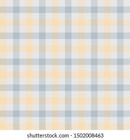 Tartan Vector Seamless Patterns, Dark Blue And Light Yellow
