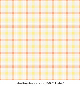 Tartan Vector Seamless Patterns, Light Yellow And Orange