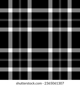 Textura vectorial de tartán de fondo trenzado textil con una tela de control de patrones sin fisuras en colores grises y negros.