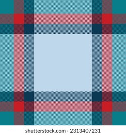 Tartan vector texture of seamless fabric check with a background plaid pattern textile in cyan and light colors.