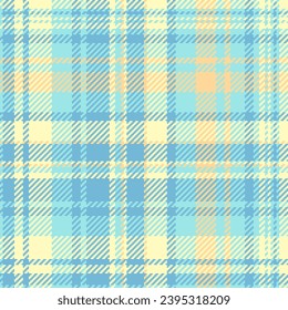 Textura vectorial de tartán del control textil sin costura con un patrón de tela de fondo en color cian y claro.