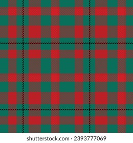 Tartan vs Plaids pattern seamless red green colour background.  Buffolo check flannel art design fo print fabric clots jacket kilt cotton fashion lumberjack 
