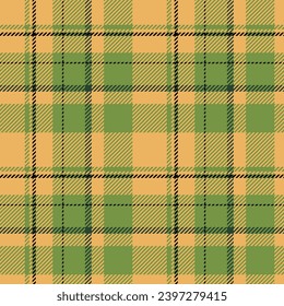 Tartan vs Plaids pattern seamless yellow green colour background.  Xmas Scottish Buffolo check flannel art design fo print fabric clots jacket kilt cotton fashion lumberjack 