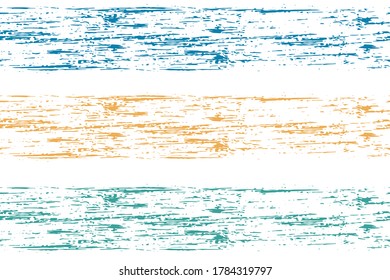 Tartan.  Yellow and azure paintbrush lines horizontal seamless texture for backdrop. Hand drown paint strokes decorative artwork. For cloth.