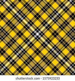 Tartan yellow and black seamless pattern.Texture for plaid, tablecloths, clothes, shirts, dresses, paper, bedding, blankets, quilts and other textile products. Vector illustration EPS 10ec