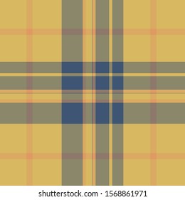 Tartan yellow and blue seamless pattern.Texture for plaid, tablecloths, clothes, shirts, dresses, paper, bedding, blankets, quilts and other textile products. Vector illustration EPS 10