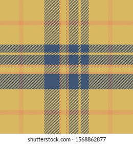 Tartan yellow and blue seamless pattern.Texture for plaid, tablecloths, clothes, shirts, dresses, paper, bedding, blankets, quilts and other textile products. Vector illustration EPS 10