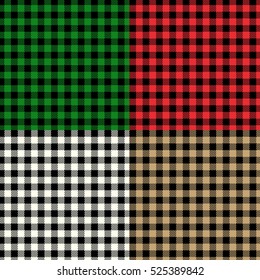 Tartane Backgrounds Set, Vector Illustration