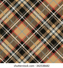 Tartan,plaid Seamless pattern,diagonal background. Wallpaper,wrap,paper,textile.Retro Tartan.Fashion illustration,vector.Christmas,new year  decor.Traditional Beige scottish ornament.Fashion pattern