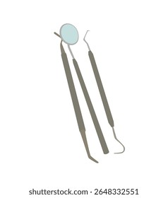 tartar cleaning tool. Dental tools icon set.