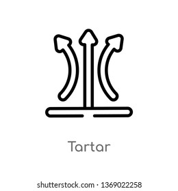 tartar vector line icon. Simple element illustration. tartar outline icon from zodiac concept. Can be used for web and mobile