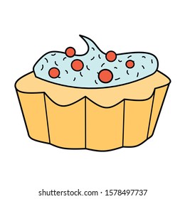 tartlet, isolated on with background. cartoon simple  illustration