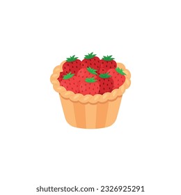 Tartlet with mousse and creamy cheese snack vector isolated crispy bread with raspberry fruits berries on top of whipped cream decorated dessert, in eatery ricotta cheesecake with vanilla taste
