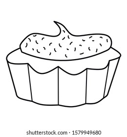 tartlet.  simple flat illustration. outline