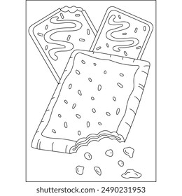 tarts food dish coloring book page for kids or grown adults coloring book mindful relaxation activity