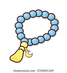 Tasbeeh beeds. prayer beeds vector. islamic prayer beeds cartoon illustration. ramadan elements. ramadan doodle illustration
