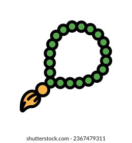 Tasbeeh, muslim Tasbih for glorify, zikir and dua, islamic rosary beads. Prayer ropes, ramadan equipment. prayer beads, tasbih, ramadan icon. Vector illustration. Design on white background. EPS 10 svg