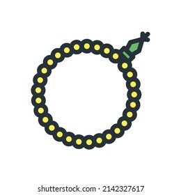 Tasbi icon with outline, eid and fasting, islam, muslim, tasbi icon for praying