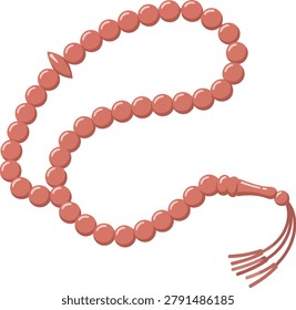 Tasbih clean flat vector illustration icon with transparent background suitable for religious and spiritual celebration artwork