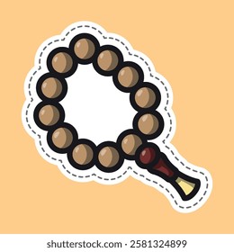 tasbih editable cartoon style sticker vector