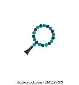 Tasbih Flat Icon - Ramadan and Eid Mubarak Icon Concept Vector Illustration.